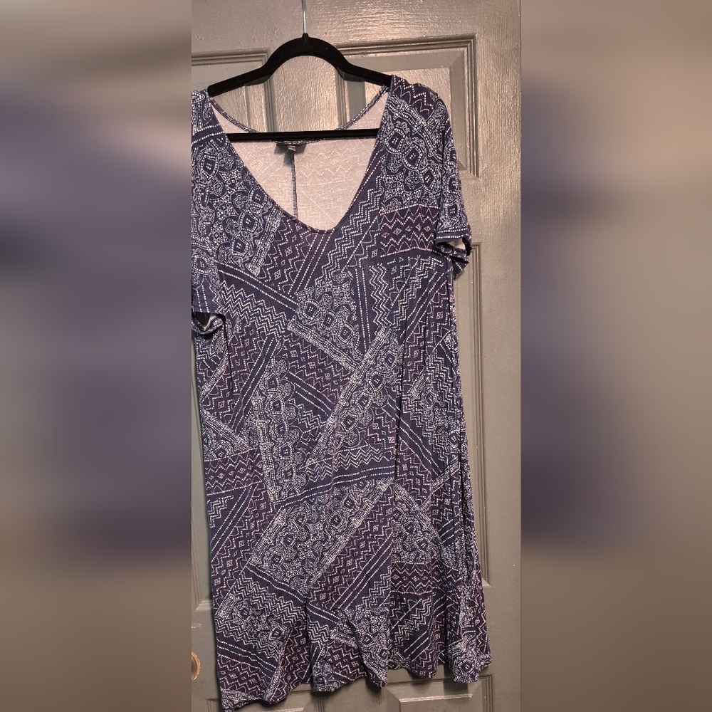 Lane Bryant Blue Patterned Top
